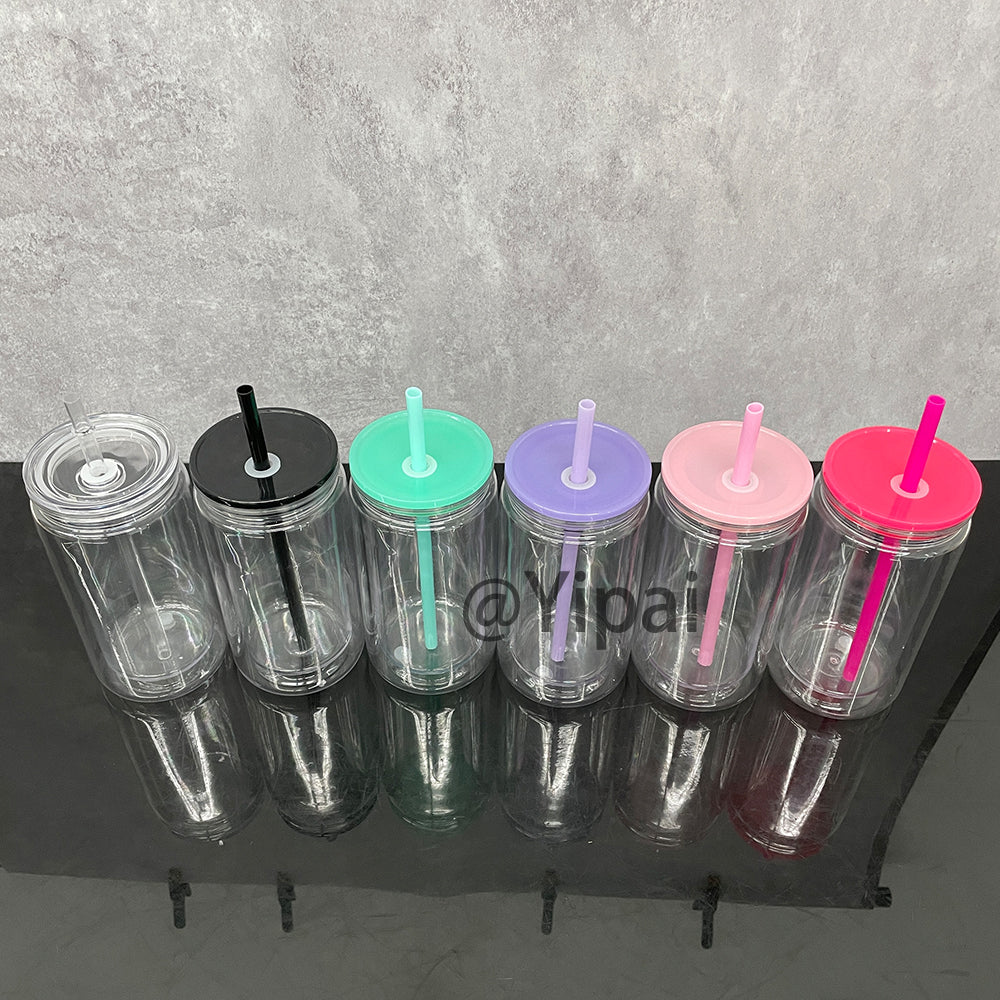 25 Pack 12oz Inner 16oz Outer Double Wall Snow Globe Plastic Cans_GGblanks
