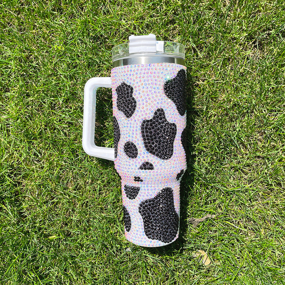 20 Pack 40oz Cow Print Bling Rhinestone Tumbler_GGblanks