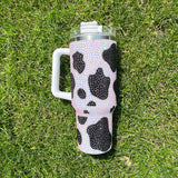 20 Pack 40oz Cow Print Bling Rhinestone Tumbler_GGblanks
