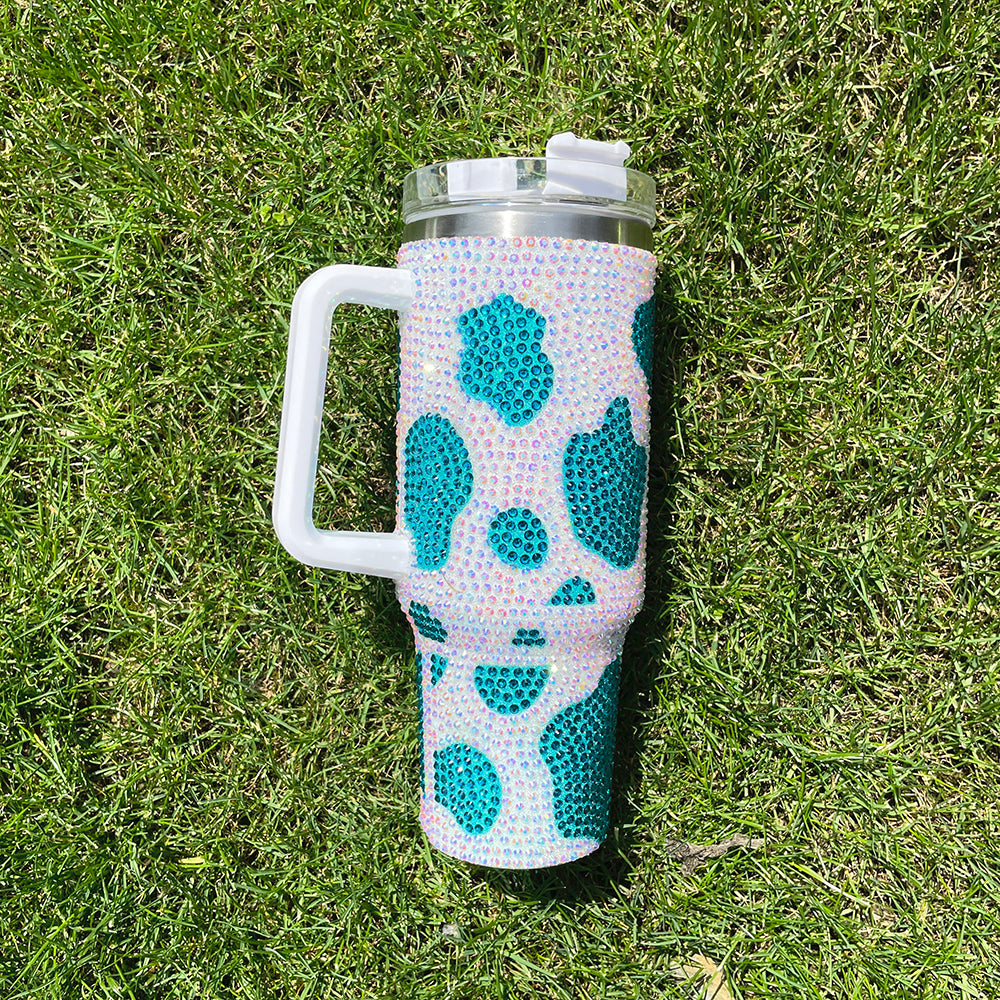 20 Pack 40oz Cow Print Bling Rhinestone Tumbler_GGblanks
