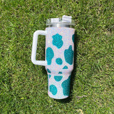 20 Pack 40oz Cow Print Bling Rhinestone Tumbler_GGblanks