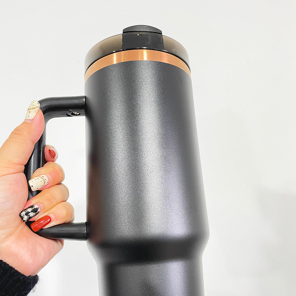 25 Pack Updated to H2.0 40oz Powder Coated Stainless Steel Tumbler Copper Plated Copper Underneath Tumbler_GGblanks