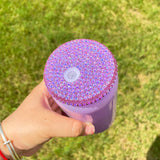 50 Pack 16oz Shimmer Glass Can With Bling Rhinestone Plastic Lids_GGblanks