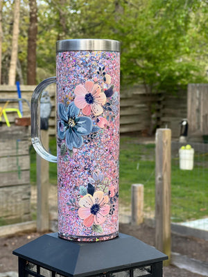 25 Pack Handle Avaliable 20oz White Sublimation Snow Globe Stainless Steel Inner Acrylic Outer Staight Tumbler_GGblanks