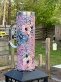 25 Pack Handle Avaliable 20oz White Sublimation Snow Globe Stainless Steel Inner Acrylic Outer Staight Tumbler_GGblanks