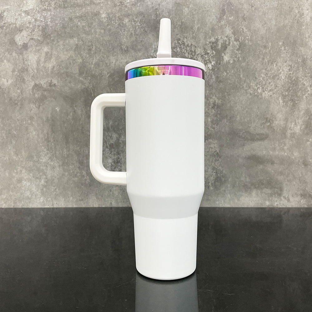 16 Pack 40oz Powder Coated Colorful Rainbow Plated Leak Proof Tumblers with Fantastic Leakproof Lids_GGblanks