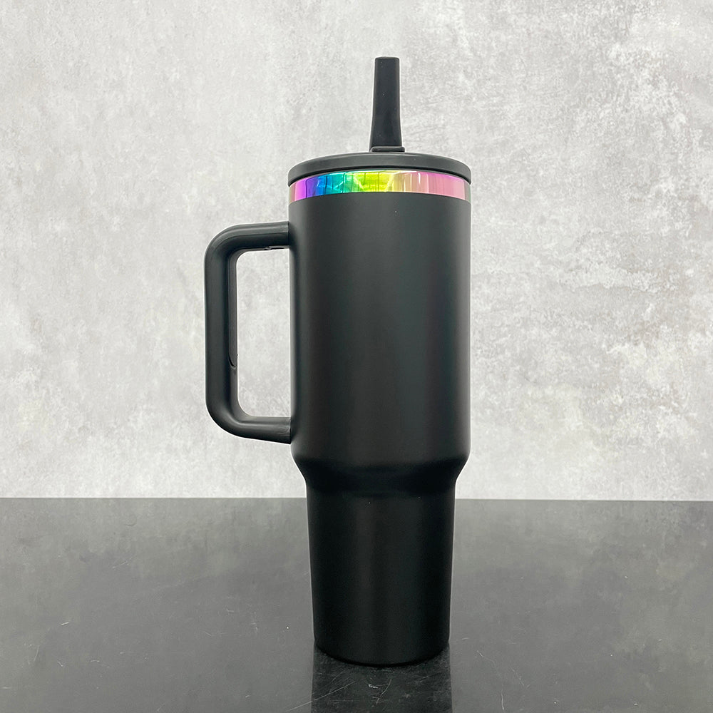 16 Pack 40oz Rainbow Plated Quencher Tumblers w Leakproof Straws_GGblanks