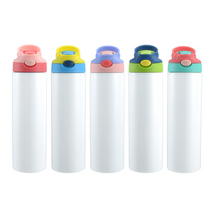25 Pack 20OZ Stainless Steel Sublimation Sippy Cup Tumbler Kids Flip Top Water Bottle_GGblanks