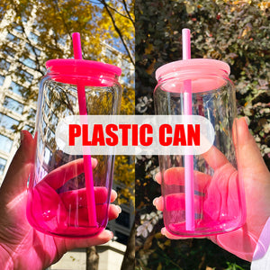 50 Pack USA RTS 16oz Kids Ombre Jelly Acrylic Can Plastic Water Bottle_GGblanks