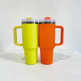 20 Pack 40oz Black Underneath Black Plated Black/Red/Pink/Blue/Light Pink/White/Yellow/Orange Tumblers for Laser Engraving_GGblanks