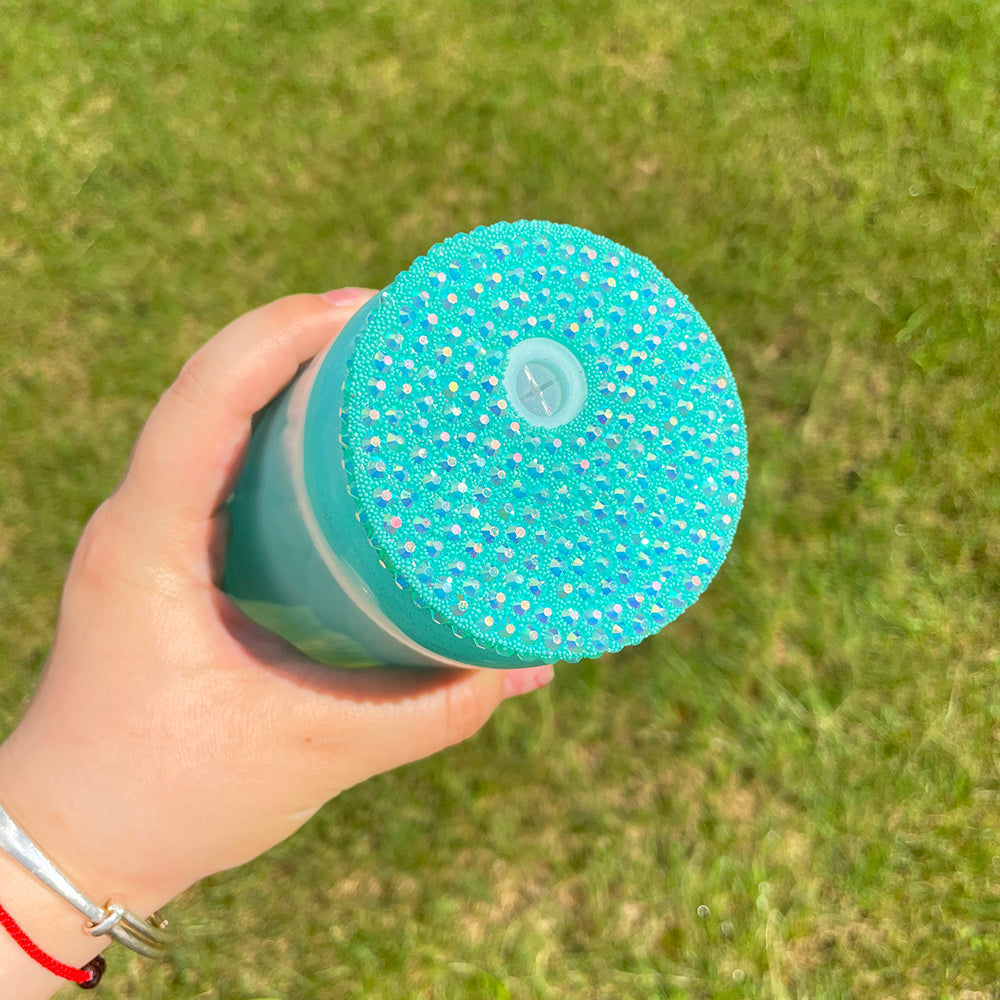 50 Pack 16oz Shimmer Glass Can With Bling Rhinestone Plastic Lids_GGblanks