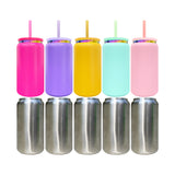 25 Pack 16oz Stainless Steel Cans Rainbow Plated 13pcs Black 12pcs White Soda Cans_GGblanks