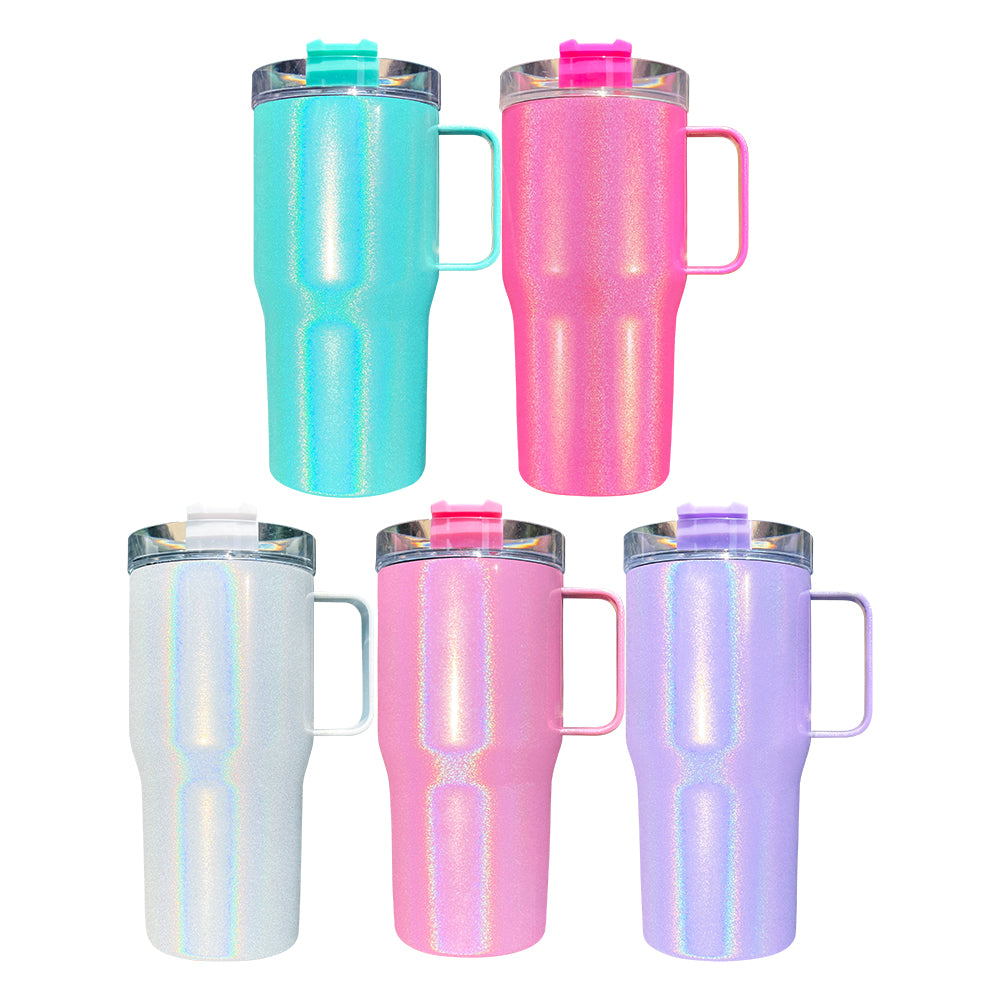 100 Pack 20oz Kids Shimmer Sparkly Stanley Tumblers for Sublimation_GGblanks