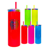 20 Pack 20oz neon rainbow plated double walled stainless steel tumblers for sublimation and laser engraving_GGblanks