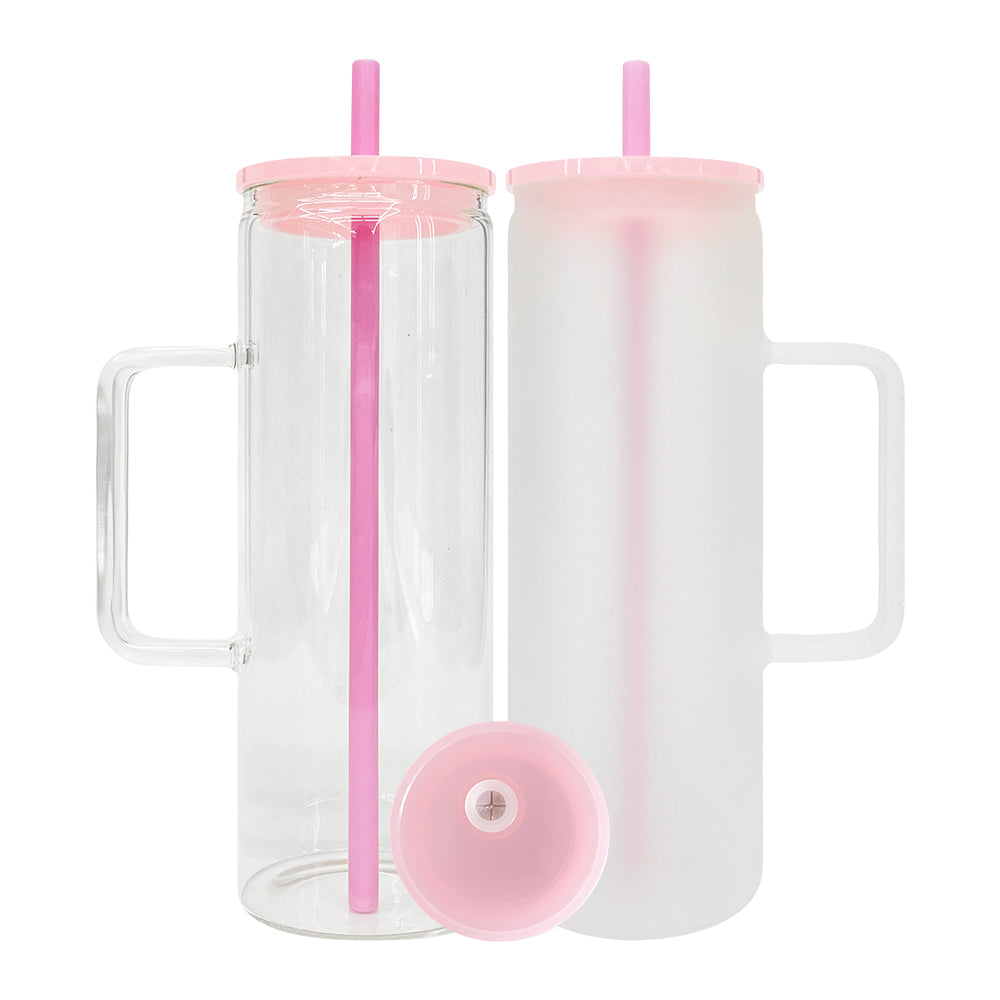25 Pack USA RTS 20oz Straight Glass Mugs Skinny Tumblers Jelly Color Straight Beverage Mugs for Sublimation or UV DTF wraps_GGblanks