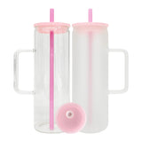 25 Pack USA RTS 20oz Straight Glass Mugs Skinny Tumblers Jelly Color Straight Beverage Mugs for Sublimation or UV DTF wraps_GGblanks