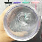 25 Pack 16oz Inner 20oz Outer Pre-Drilled Snow Globe Plastic Can with Colorful PP Lid and Plug_GGblanks