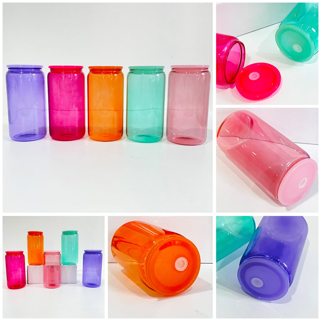 25 Pack 50 Pack 16oz Jelly Sublimation Glass Cans in Sweet Candy Colors_GGblanks
