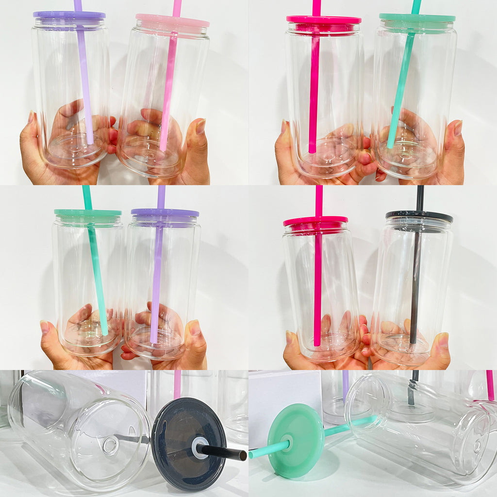 25 Pack USA RTS 12oz/15oz Pre Drilled Double Walled Snow Globe Glass Can with PP Lids_GGblanks
