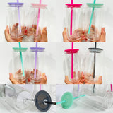 25 Pack USA RTS 12oz/15oz Pre Drilled Double Walled Snow Globe Glass Can with PP Lids_GGblanks