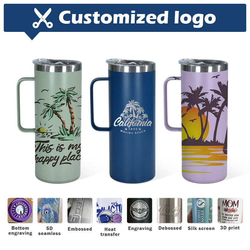 25 Pack China RTS 20oz Powder Coated Black Blue Pink White Purple Green Mugs Optional Colors_GGblanks