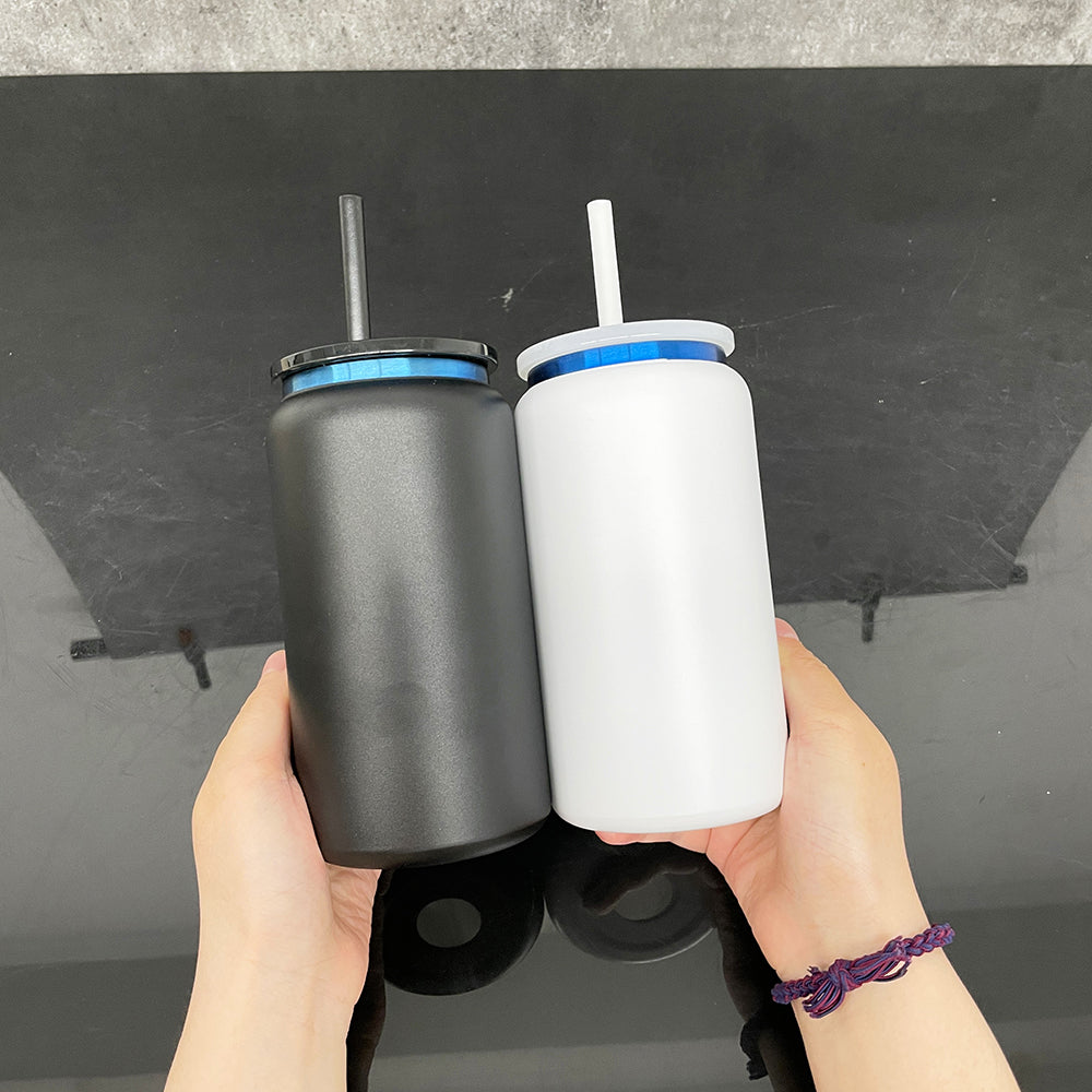25 Pack China Warehouse 16oz Stainless Steel Cans Blue Plated 13pcs Black 12pcs White Soda Cans_GGblanks
