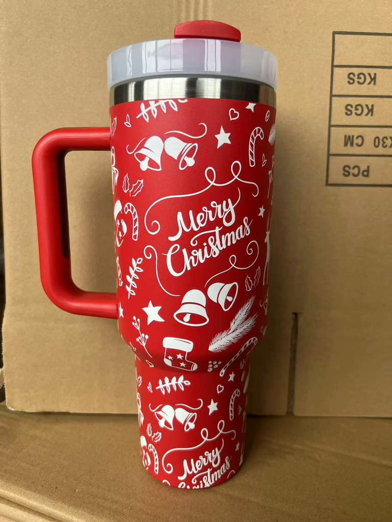 20 Pack Christmas Green Red Mix Styles Logo Designed for Xmas H2.0 40oz with 5D Print Tumblers_GGblanks