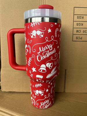 20 Pack Christmas Green Red Mix Styles Logo Designed for Xmas H2.0 40oz with 5D Print Tumblers_GGblanks