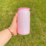50 Pack 16oz Shimmer Glass Can With Bling Rhinestone Plastic Lids_GGblanks