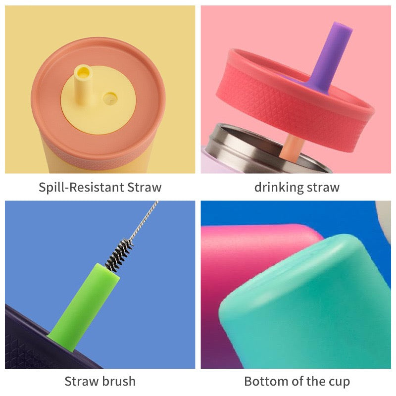 25 Pack 50 Pack 12oz China RTS Owala Style Leak Proof Kids Tumblers with Straw Brushes for Laser Engraving_GGblanks