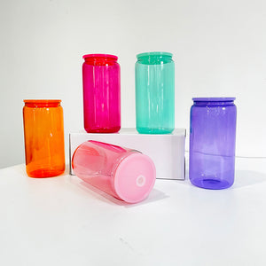 25 Pack 50 Pack 16oz Jelly Sublimation Glass Cans in Sweet Candy Colors_GGblanks