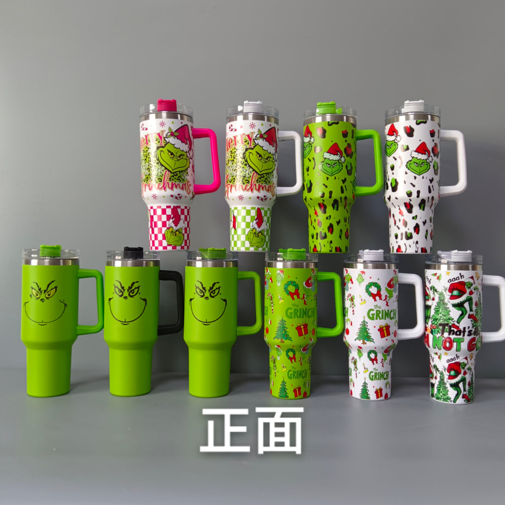 25 Pack China RTS 40oz Grinch Cups with Handle_GGblanks