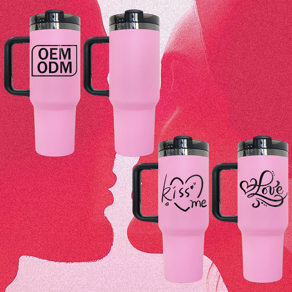 20 Pack USA RTS Pink Powder Coated Mirror Black Plated Underneath 40oz H2.0 Quencher Tumblers_GGblanks