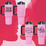 20 Pack USA RTS Pink Powder Coated Mirror Black Plated Underneath 40oz H2.0 Quencher Tumblers_GGblanks