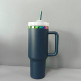 China RTS_Optional 40oz H2.0 special rainbow plated tumblers powder coat quencher tumbler 20pcs _GGblanks