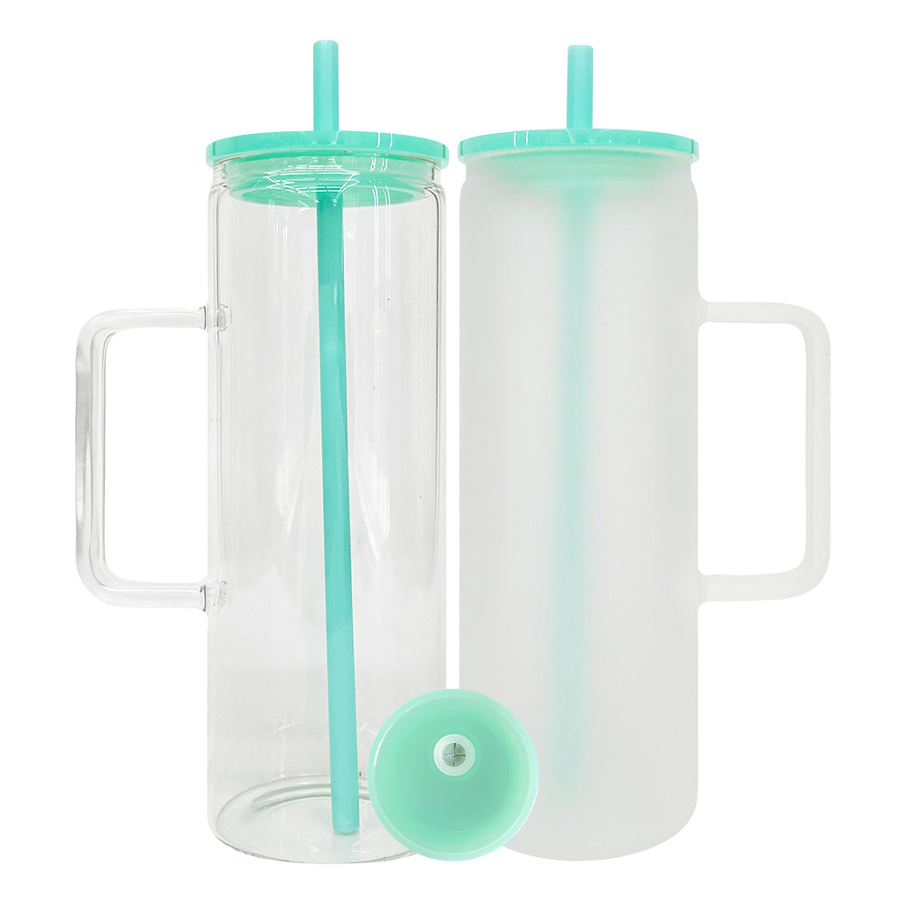 25 Pack USA RTS 20oz Straight Glass Mugs Skinny Tumblers Jelly Color Straight Beverage Mugs for Sublimation or UV DTF wraps_GGblanks