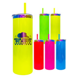 20 Pack 20oz neon rainbow plated double walled stainless steel tumblers for sublimation and laser engraving_GGblanks