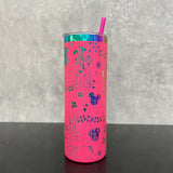 25 Pack 20oz Christmas straight tumblers with rainbow laser engraving Disney design_GGblanks