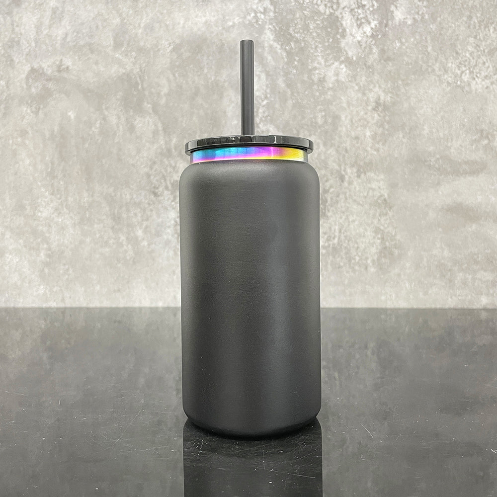 25 Pack 16oz Stainless Steel Cans Rainbow Plated 13pcs Black 12pcs White Soda Cans_GGblanks