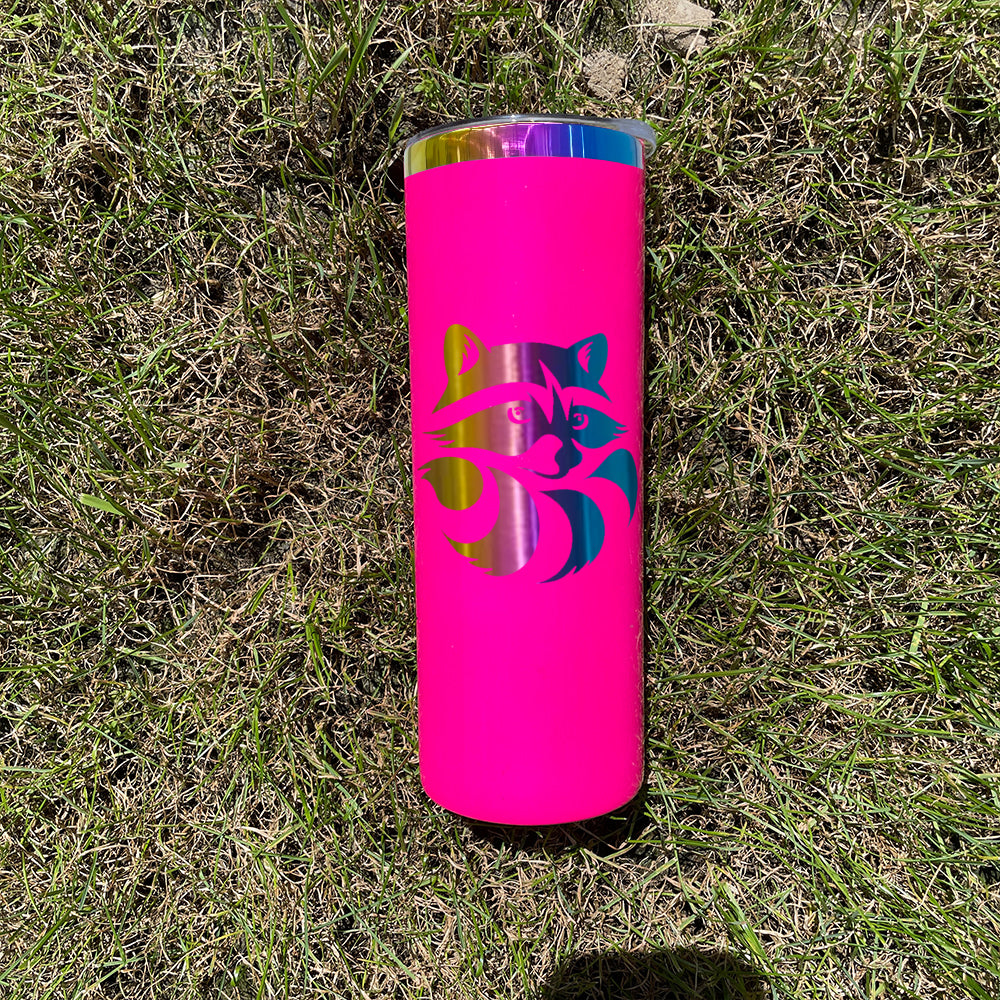 20 Pack 20oz neon rainbow plated double walled stainless steel tumblers for sublimation and laser engraving_GGblanks