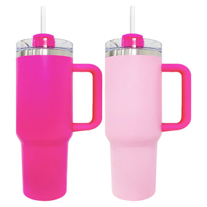 20 Pack Blank Sublimation 40oz H2.0 Pink Mixed Colors Silver Underneath Quencher Tumbler_GGblanks