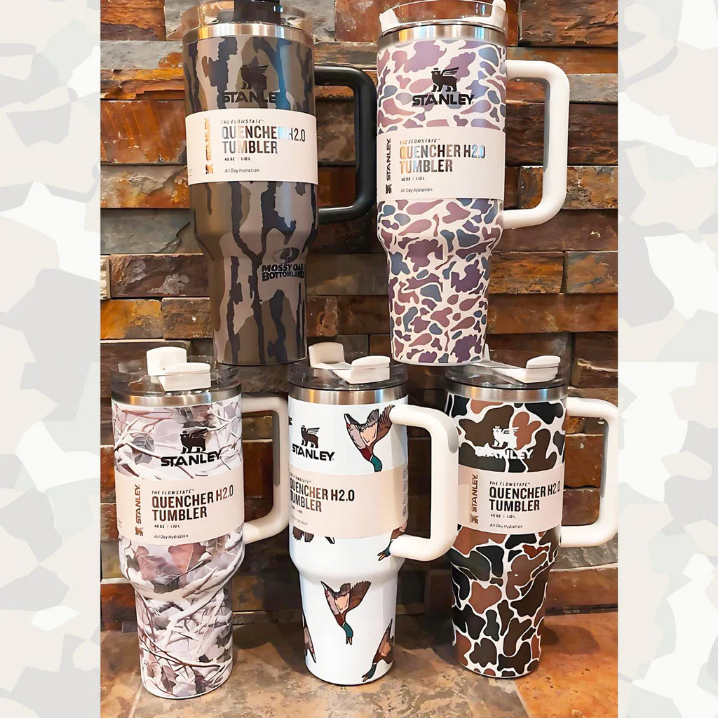 20 Pack 40oz H2.0 25 Pack 30oz Flip Straw Logo Designed Modern Camo Southern Tumblers Stainless Steel Quencher Tumblers_GGblanks