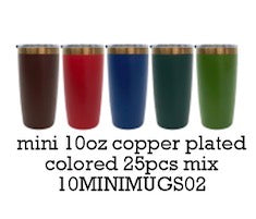 24 Pack Powder Coated 10oz Rainbow Copper Plated Mugs with Magnetic Lid for Laser Engraving_GGblanks