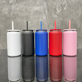 25 Pack USA RTS 16oz Stainless Steel Cans Black Plated Red Blue Black White PInk Soda Cans_GGblanks