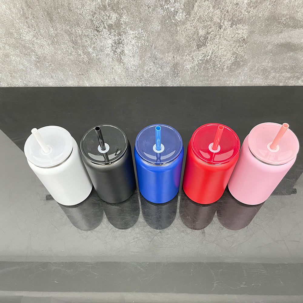 25 Pack USA RTS 16oz Stainless Steel Cans Black Plated Red Blue Black White PInk Soda Cans_GGblanks