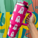 20 Pack 40oz Ghost Tumbler with Handle Halloween Coffee Tumbler_GGblanks