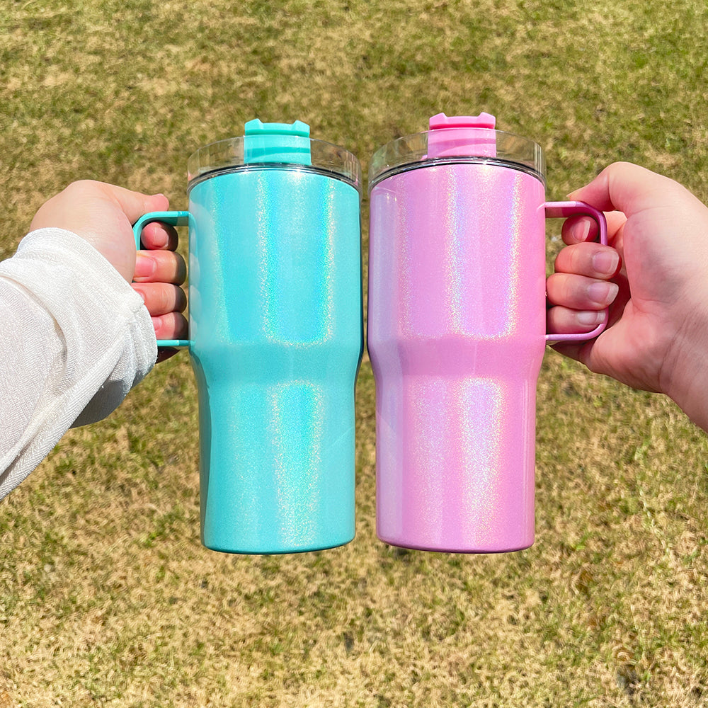100 Pack 20oz Kids Shimmer Sparkly Stanley Tumblers for Sublimation_GGblanks