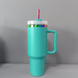 China RTS_Optional 40oz H2.0 special rainbow plated tumblers powder coat quencher tumbler 20pcs _GGblanks