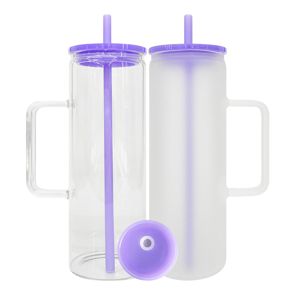 25 Pack USA RTS 20oz Straight Glass Mugs Skinny Tumblers Jelly Color Straight Beverage Mugs for Sublimation or UV DTF wraps_GGblanks