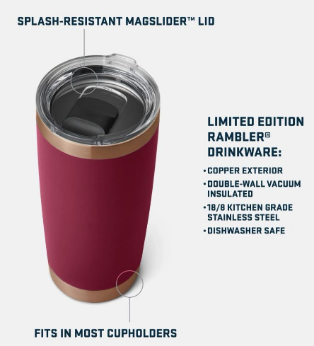 25 Pack 20oz Maroon New Copper Powder Coated Coffee Mugs with Magnetic Slide Lids for Laser Engraving_GGblanks